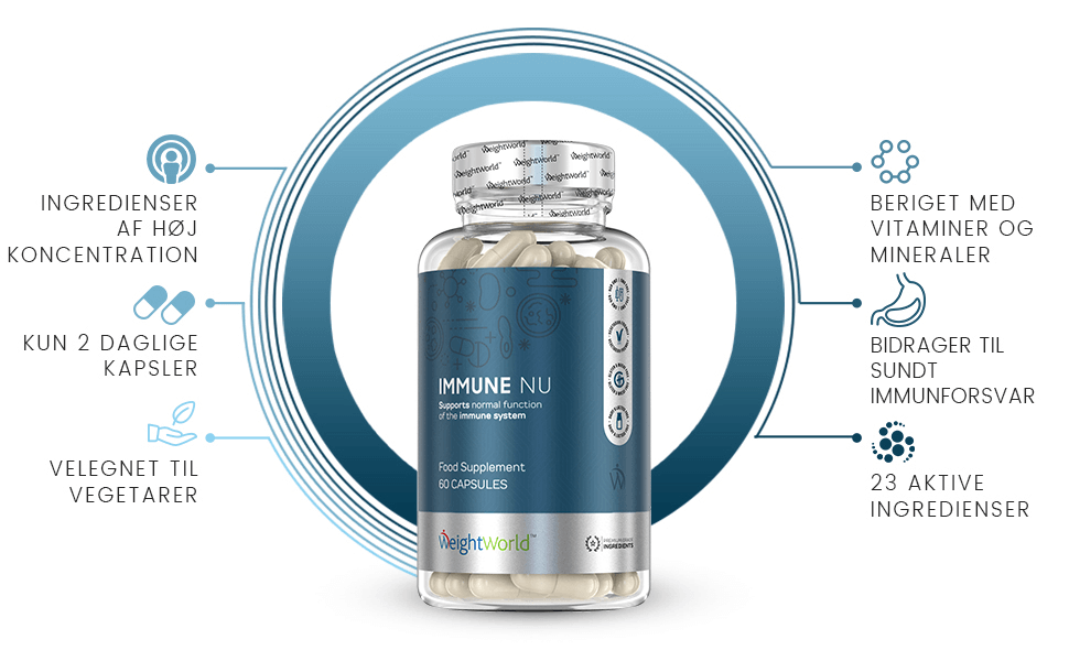 Immune NU 60 kapsler naturligt kosttilskud for immunforsvaret Immune NU 60 kapsler naturligt kosttilskud for immunforsvaret